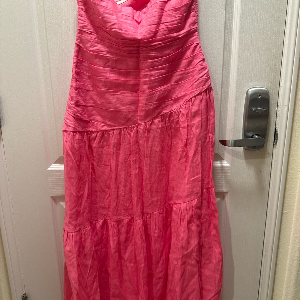 Yumi Kim Katrina Strapless Midi Dress in Pink Linen size M NWOT - Picture 11 of 11